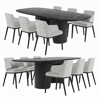 Dining table and chair combination 3d model