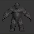 Giant Furry Creature 3D Model Standing Pose Character Design With Detailed Texture