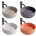 Modern Round Wall Mounted Washbasins in Various Colors with Minimalist Design