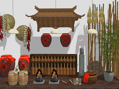 New Chinese Style Wine Altar 3d model