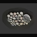 Natural Stone and Wooden Tray Collection with Assorted Sizes Colors and Ruler