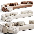 Modern Sectional Sofa With Different Colors Pillows And Throw Blanket Design