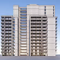 Modern High Rise Apartment Building Exterior With Glass Windows And Balconies