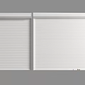 Two White Roller Shutters With Striped Design For Window Covering 3d model