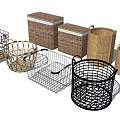 Versatile Storage Baskets with Wicker and Metal Designs Various Sizes for Home Organization