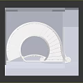 Modern Spiral Staircase Architectural Model With Three Levels And Decorative Railings