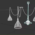 Modern Metal Chandelier With Multiple Silver Shades And Contemporary Hanging Design For Home Decor
