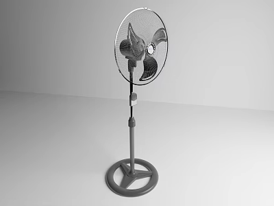 Standing Air Conditioner Fan With Adjustable Stand Metal Mesh Cover And Stable Base 3d model