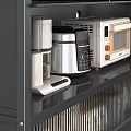 Kitchen Cabinet Storage With Appliances And Tableware In Modern Kitchen 3d model