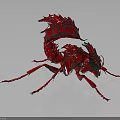 Red Scorpion Like Creature With Complex Red Exoskeleton Multiple Legs Sharp Tail Stinger And Aggressive Appearance 3d model
