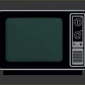 Vintage Television With Orange Wooden Case Green Screen And Control Panel