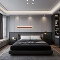Modern Hotel Room Interior With Glass Partition Large Window Bed Desk And Wooden Flooring