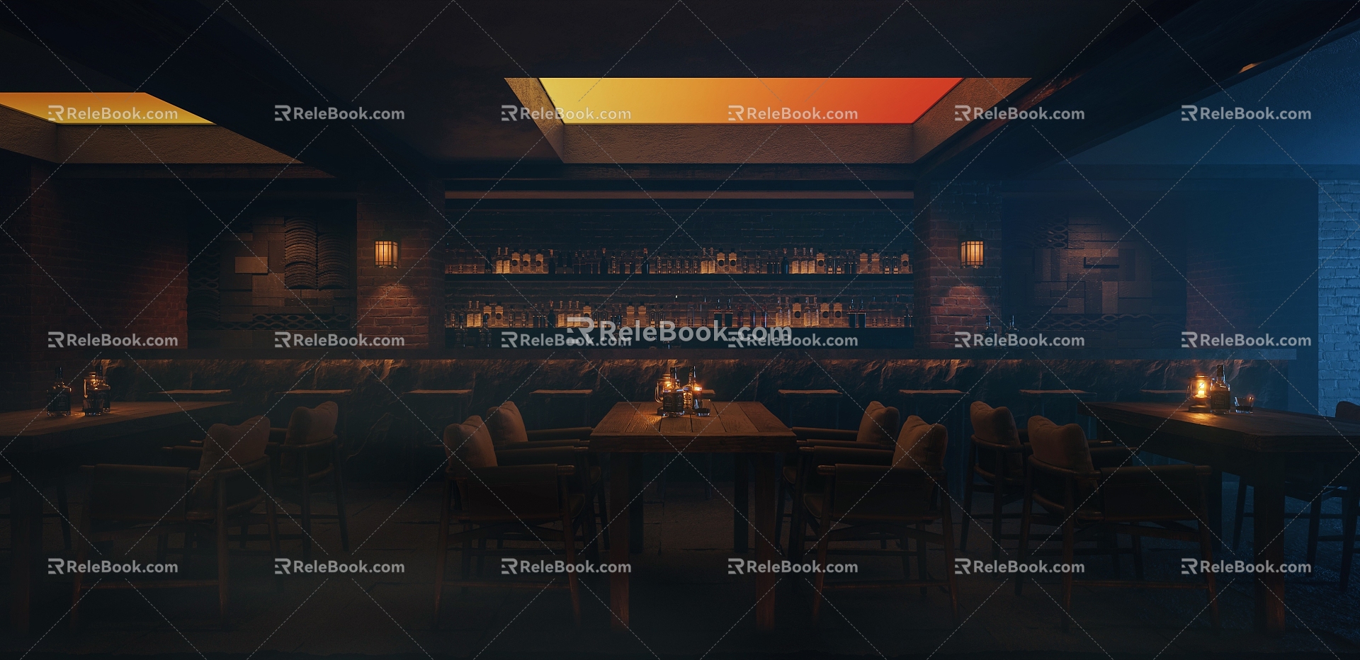 Industrial LOFT bar 3d model