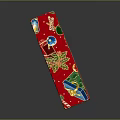 Red Triangular Decorative Ornament Combination with Christmas Gift Boxes and Tree Patterns