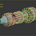 modern engine turbine turbofan engine turbine aircraft turbine steam turbine 3d model