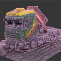 Scania Heavy Duty Truck With Crane And Colorful Body Design
