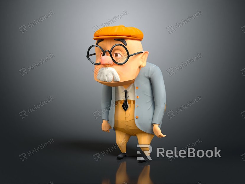 Modern Game Role Old Man Old Man Grandpa Grandpa model