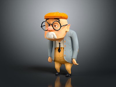 Modern Game Role Old Man Old Man Grandpa model