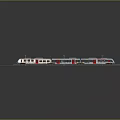 Modern Silver and Red Electric Train on Railway Track with High Speed Exterior Design