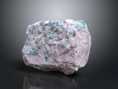 Natural Raw Stone With Blue Specks And Grayish White Surface Texture 3d model