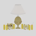 Elegant Modern Decorative Ornament Set With Gold Pineapple Lamp Decorative Boxes And Columnar Accents