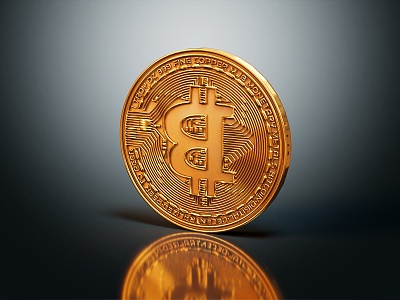 Modern Gold Coins Bitcoin 3d model