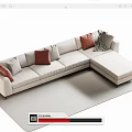 Multi-person sofa double sofa 3d model