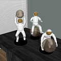 Modern Astronaut Lunar Lamp Astronaut Lunar Table Lamp Astronaut Sculpture Ornaments Table Lamp 3d model