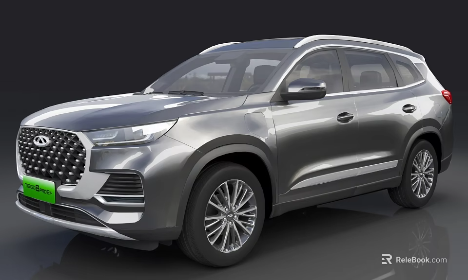 Gray Modern SUV Exterior With Front Grille Sleek Body Lines And Silver Wheels 3d model 