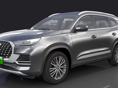 Gray Modern SUV Exterior With Front Grille Sleek Body Lines And Silver Wheels 3d model