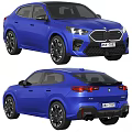 Blue BMW SUV Showcasing Front And Rear Views 3d model