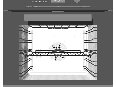 Modern Kitchen Appliance Oven Interior With Metal Racks And Heating Elements 3d model