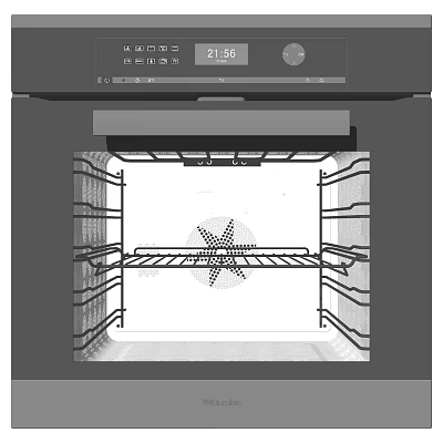 Modern Kitchen Appliance Oven Interior With Metal Racks And Heating Elements 3d model