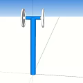 Outdoor Sports Fitness Equipment Featuring Blue Pole And White Circular Plates