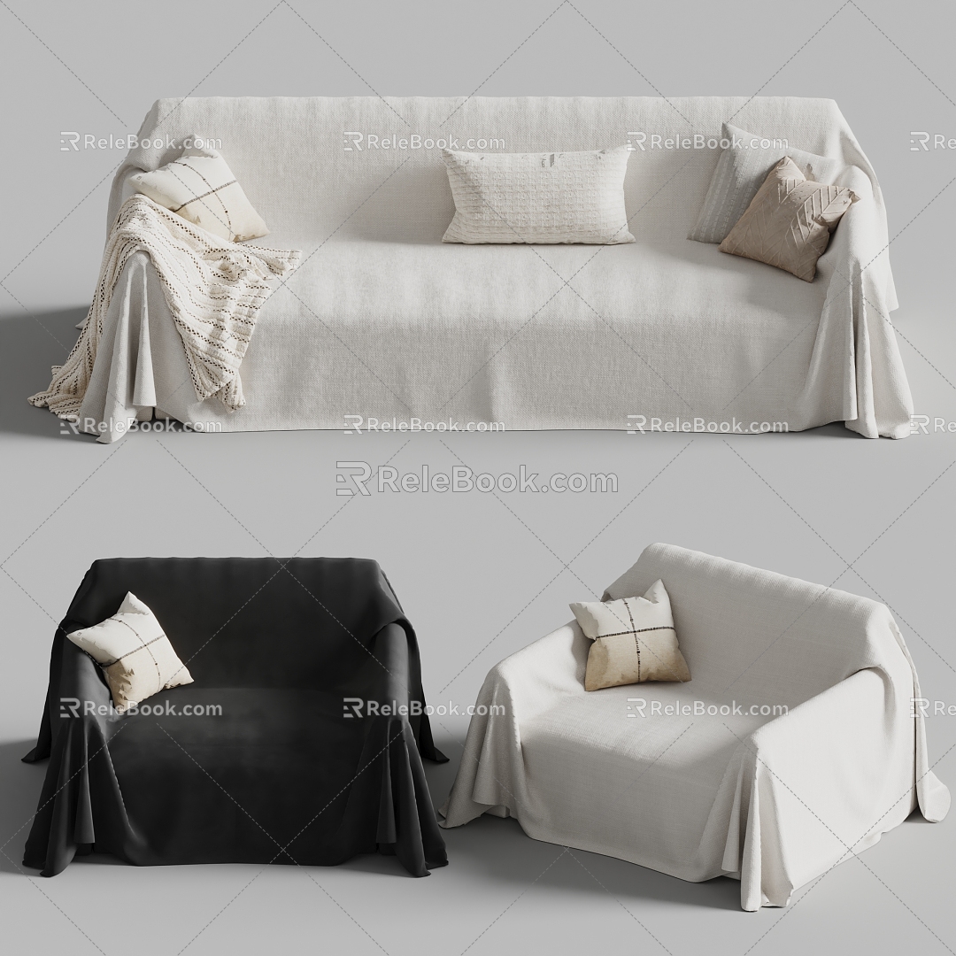 Modern Multiplayer Sofa Single Sofa Sofa 3d model