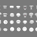 Different Types of Fire Equipment Including Smoke Detectors And Alarm Devices