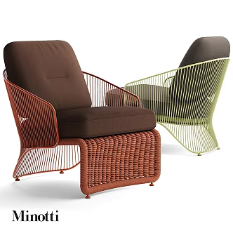 Modern Leisure Chair Minoti Collet Armchair Outdoor Furniture Woven 3d model