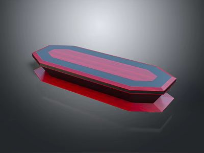 Octagonal Conference Table With Red Blue Layered Structure And Modern Design 3d model