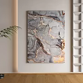Modern Luxury Wall Decorative Painting With Marble Texture And Golden Lines