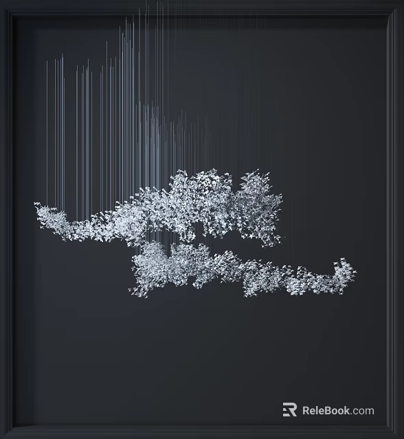 Modern Artistic Crystal Chandelier With Irregular Branch Like Design For Elegant Lighting 3d model 