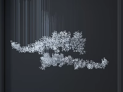 Modern Artistic Crystal Chandelier With Irregular Branch Like Design For Elegant Lighting 3d model