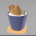 Daily Life Essentials Blue Cup With Wooden Tray Holding Biscuits And Bread Slices
