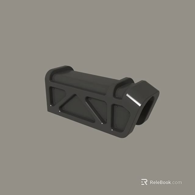 Modern Black Outdoor Light With Triangular Cutout And Long Strip Design 3d model 