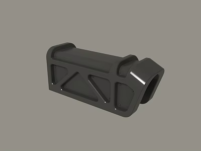 Modern Black Outdoor Light With Triangular Cutout And Long Strip Design 3d model