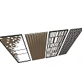 Various Decorative Room Dividers with Geometric Patterns and Metal Frames 3d model