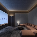 modern video room 3d model