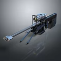 Sniper Rifle with Precision Scope Long Barrel and Tactical Tripod Stand Design