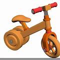 Vibrant Orange Yellow Kids Tricycle With Red Handlebars And Orange Wheels For Toddlers