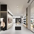 Modern Fashion Store Interior With Mannequins Reception Desk And Display Lighting