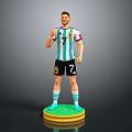 Collectible Argentina Football Player Figurine Wearing Number 7 Jersey On Green Yellow Base